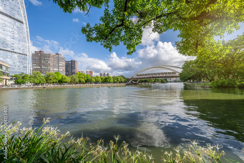 Green ecological scenery of Qijiang Park in Zhongshan City, Guangdong Province, China