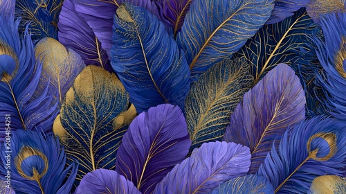 Maximalist Feather Pattern in Jewel Tones