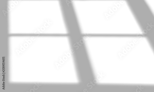 Rectangular window frame shadow cast on transparent background