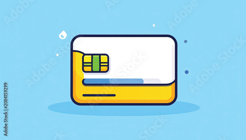 Golden Credit Card with Chip.