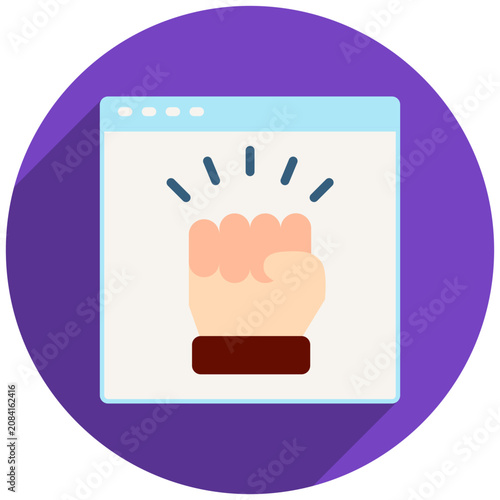 Motivation Rounded Flat Color Icon Mini Illustration, Use For Modern Concept, Print, Ui, Ux Kit, Web And App Development. Vector Related To Hybrid Work, Work From Home.