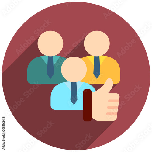 Engagement Rounded Flat Color Icon Mini Illustration, Use For Modern Concept, Print, Ui, Ux Kit, Web And App Development. Vector Related To Hybrid Work, Work From Home.