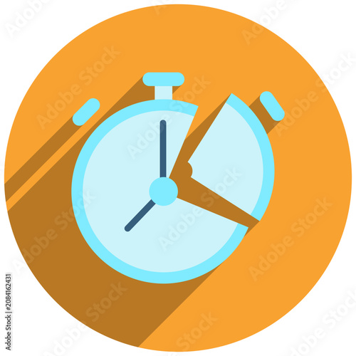 Part Time Rounded Flat Color Icon Mini Illustration, Use For Modern Concept, Print, Ui, Ux Kit, Web And App Development. Vector Related To Hybrid Work, Work From Home.
