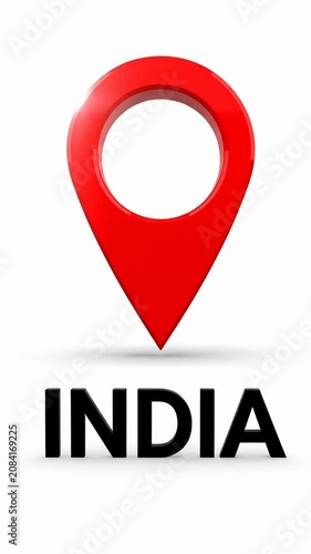Red glossy location pointer icon on white.