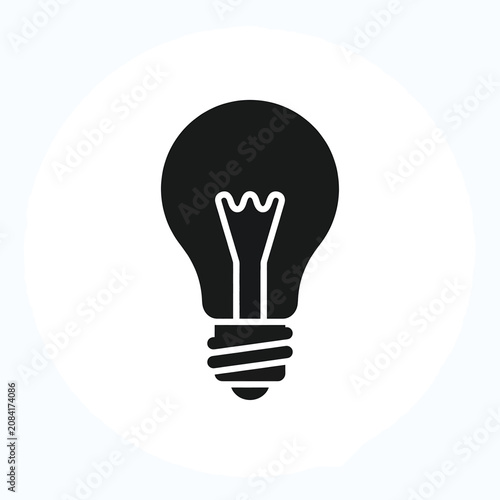 Black Light Bulb Icon Symbol 1.