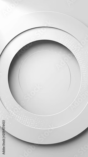 White 3D concentric circles abstract relief