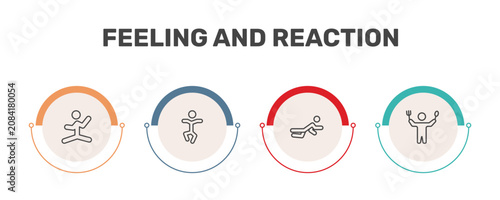 Fotografia feeling and reaction icon set with silly human, stupid human, down human, hungry