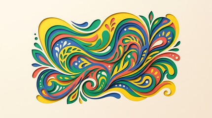 Colorful swirling floral pattern design