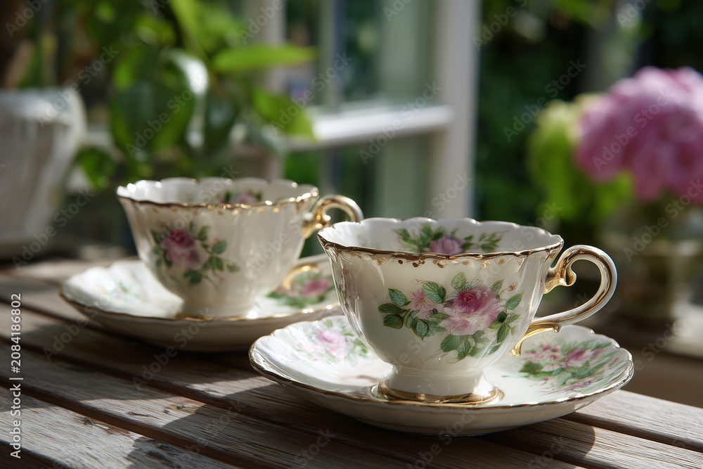 Fototapeta premium Elegant Vintage Tea Cups