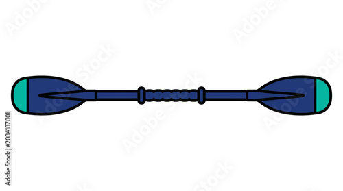 Double bladed kayak paddle vector illustration isolated on white