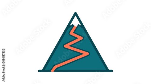 Embark on a mountain climbing adventure with a winding path leading to the summit, symbolizing progress and achievement