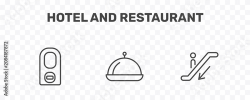 Obraz na plátně hotel and restaurant icon set with do not disturb, restaurant tray, or down sign