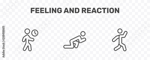 Photos feeling and reaction icon set with impatient human, ready human, amused human si