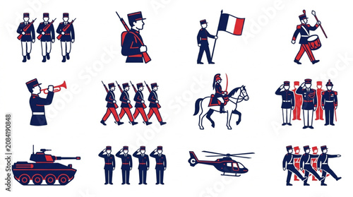 Tableau sur toile Military Parade and Symbols Collection.