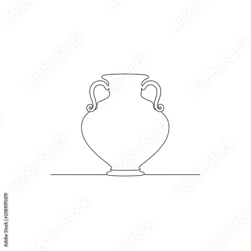 Amphora Ear Handle Single Line Art