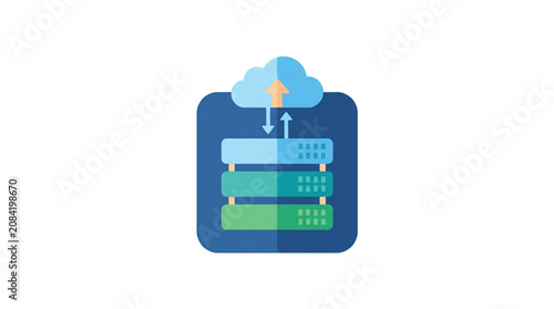 Photos Cloud computing server data storage technology concept.