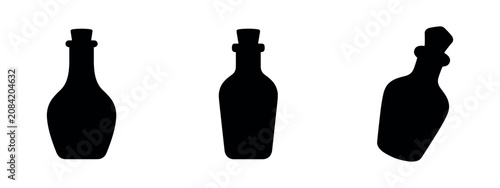 Canvastavla Bottle with Cork Icons Set