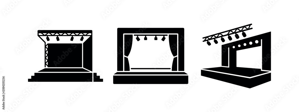 Konstfotografi Stage icon set