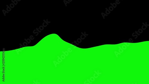 Cinematic Liquid Wave Horizon Reveal Transition with Green Screen