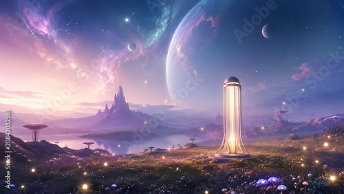 Glowing First Contact Beacon in Peaceful Alien Field