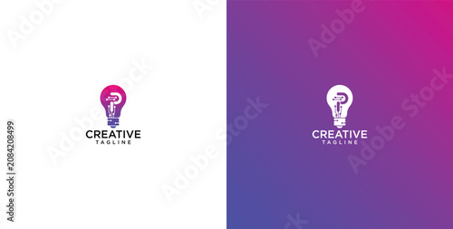 Obraz na plátně Bright conceptual logo symbolizing the fusion of innovative ideas and thoughtful