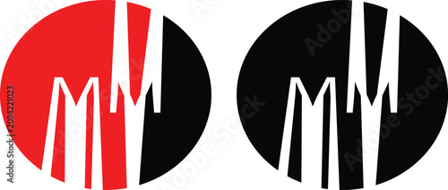 Professional corporate letterhead logo design featuring the initials my stylized in a bold minimalist aesthetic rendered as a clean flat vector graphic illustration on transparent background