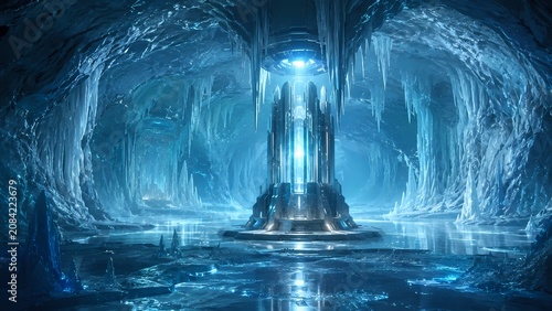 Futuristic Power Core Hidden Inside Alien Ice Cave