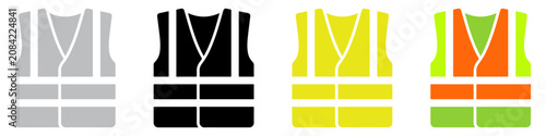 Schilderij op canvas High visibility vest icon silhouettes, Clipart, symbol, vector illustration