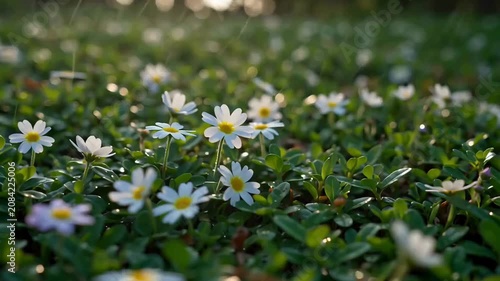 raining videos, rain fall, Rain Falling on Colorful Flowers in a Garden, rain falling video, ai generated rain falling in garden, Gentle Rainfall in Lush Garden with Blooming Flowers