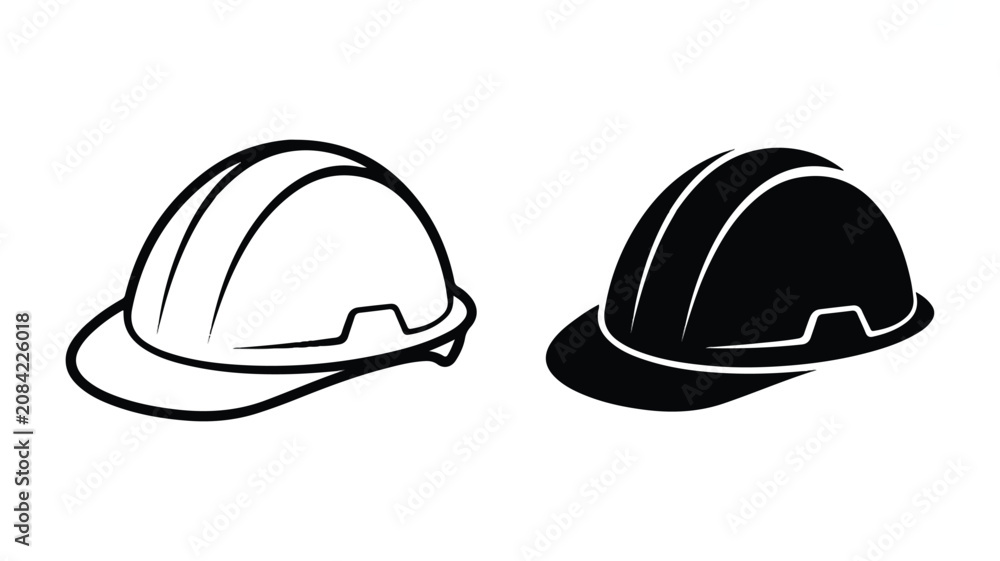 Fototapeta premium An illustration of two hard hats side by side