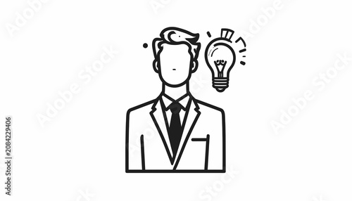 Photos Businessman with creative idea light bulb.