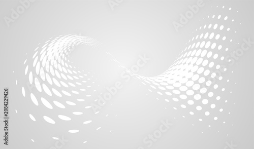 Abstract white halftone fan...
