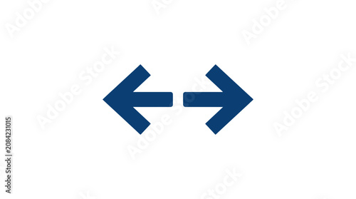 Fotografia Two Blue Arrows Pointing Opposite Directions on White Background