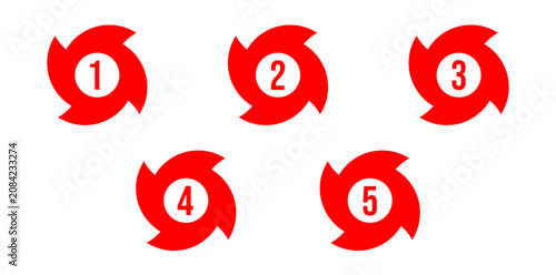 Bild auf Leinwand hurricane category 1,2,3,4,5 icon set