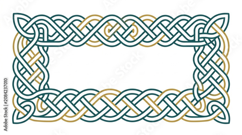 Intricate Celtic Knot Border Design with Empty Center.