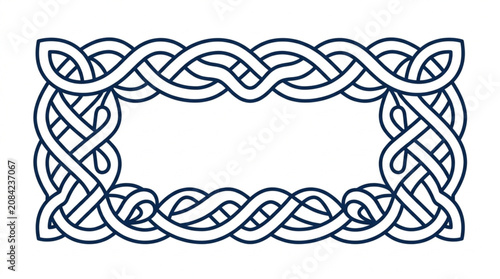 Intricate Celtic Knot Border Design with Rectangular Center.