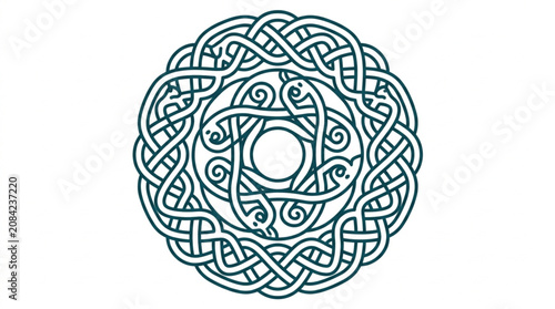 Intricate Celtic Knot Circular Design Abstract Art.