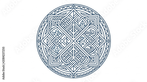 Intricate Celtic Knot Circular Design.