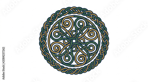 Intricate Celtic Knot Circular Design Ornament.