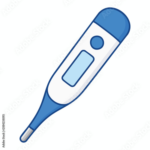 Digital Medical Thermometer Isolated Vector Illustration