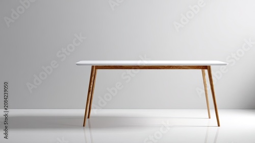 Modern white dining table with wooden legs minimalist furniture design for home decor and interior design