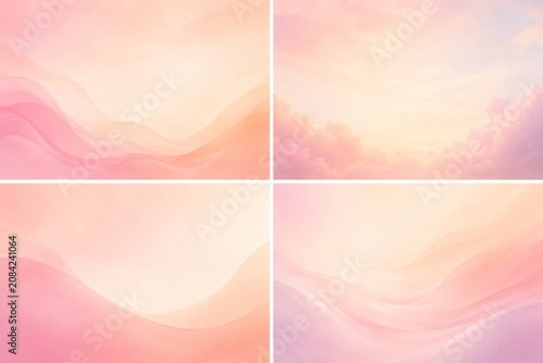 Minimalist Pastel Gradient Background with Soft Smooth Waves and Copy Space