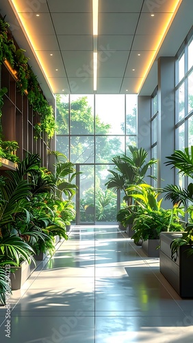 Modern Indoor Plant Garden Office Space.