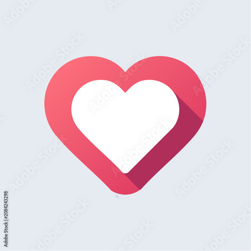 Pink heart frame with angular shadow detail.