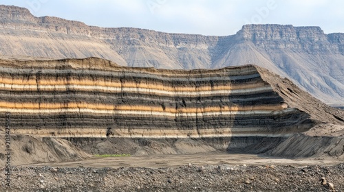 Geological layers of rocks and earth