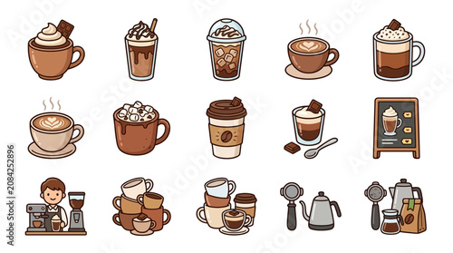 Coffee Drinks Collection: Hot & Cold Beverages, Barista, Equipment, Cafe Menu