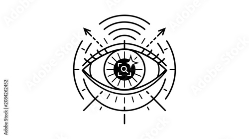 Obraz na plátne Mystical Eye Vision Symbol, Geometric Sacred Geometry, Third Eye Concept