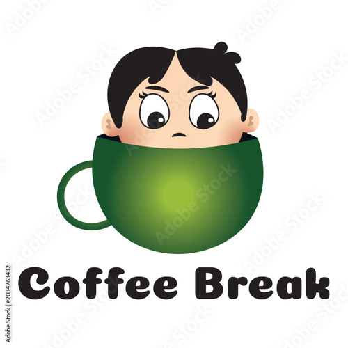 Coffee Break Cute Programmer Sticker | IT Work Pause Cartoon Emoji