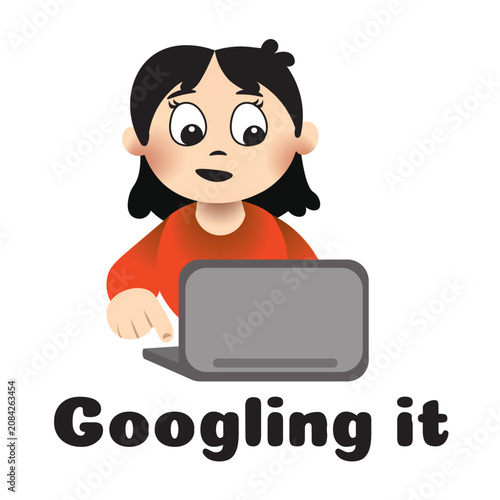 Googling It Sticker | Funny Programmer Searching Online IT Cartoon