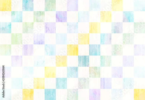Quadro su tela checkered pattern/cool color